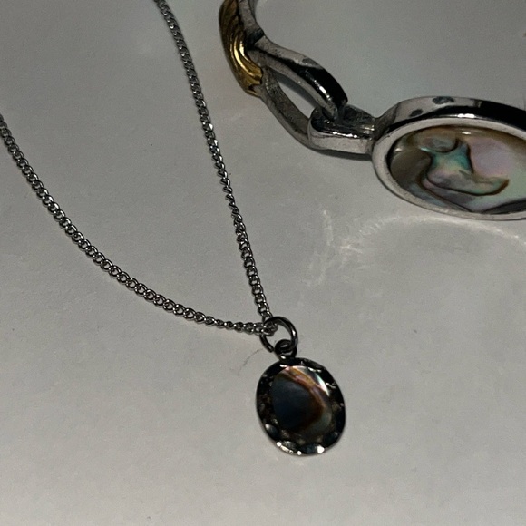 Vintage Abalone Pearl Jewelry Set~Earrings, Necklace, Bracelet - Picture 4 of 16